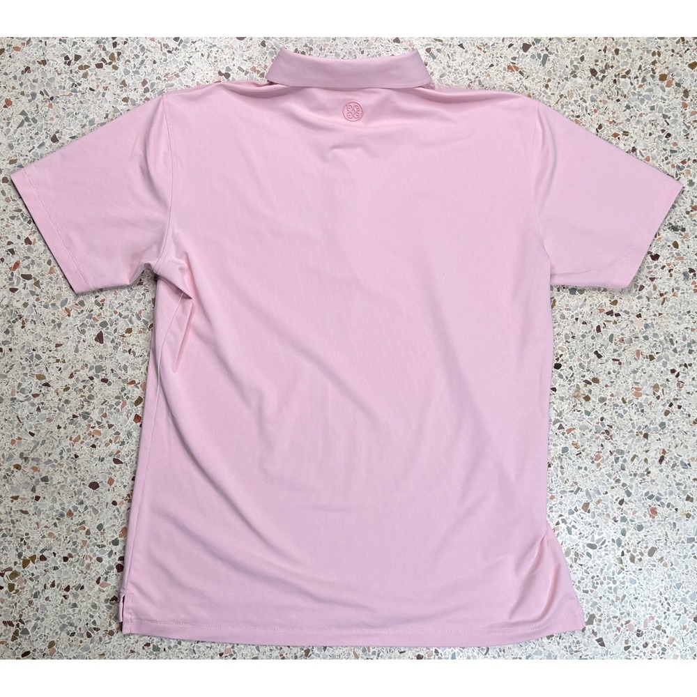 G/Fore Men's Pink Embroidered Skull & Golf Tees Short Sleeve Polo Shirt Size S - Picture 7 of 8